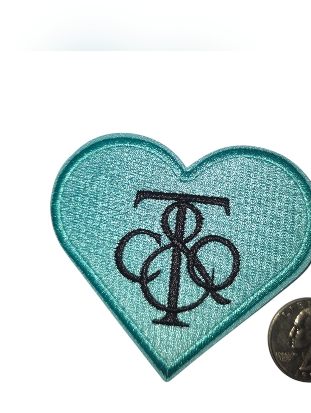 Luxury Fashion Heart Iron on Patch Blue